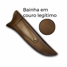 Faca Churrasco Artesanal 10" Folha Aço Batido