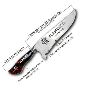 Faca Churrasco Artesanal 10" Flamengo