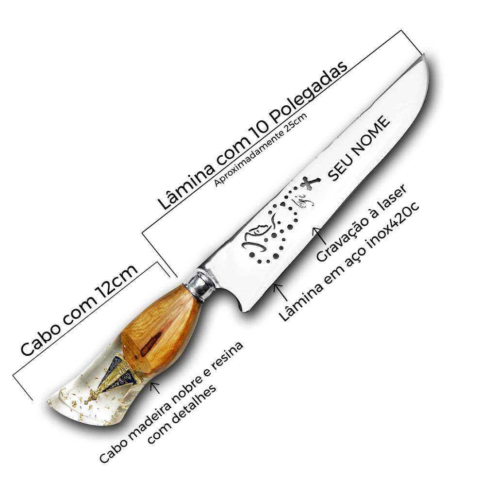 Faca Churrasco Artesanal 10" Nossa Senhora