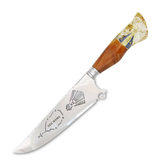 Faca Churrasco Artesanal 10" Nossa Senhora Aparecida + Bainha Grátis